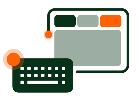 Screen reader using a keyboard to navigate user interface