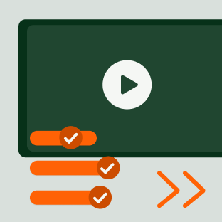 Control sliders, play button and fast forward control on a video