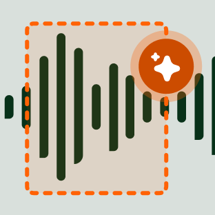 Audio icon being scanned by a computer