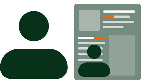 Person icon in front of a document
