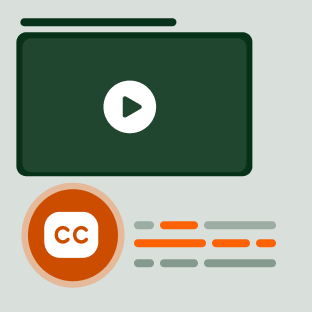 Closed captions on a video