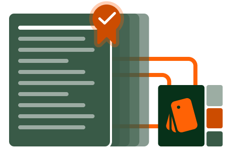 Brand guidelines feeding into multiple documents to ensure consistency and continuity