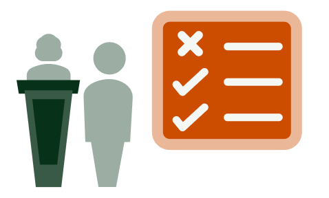 Speaker and interpreter discussing a pre talk checklist